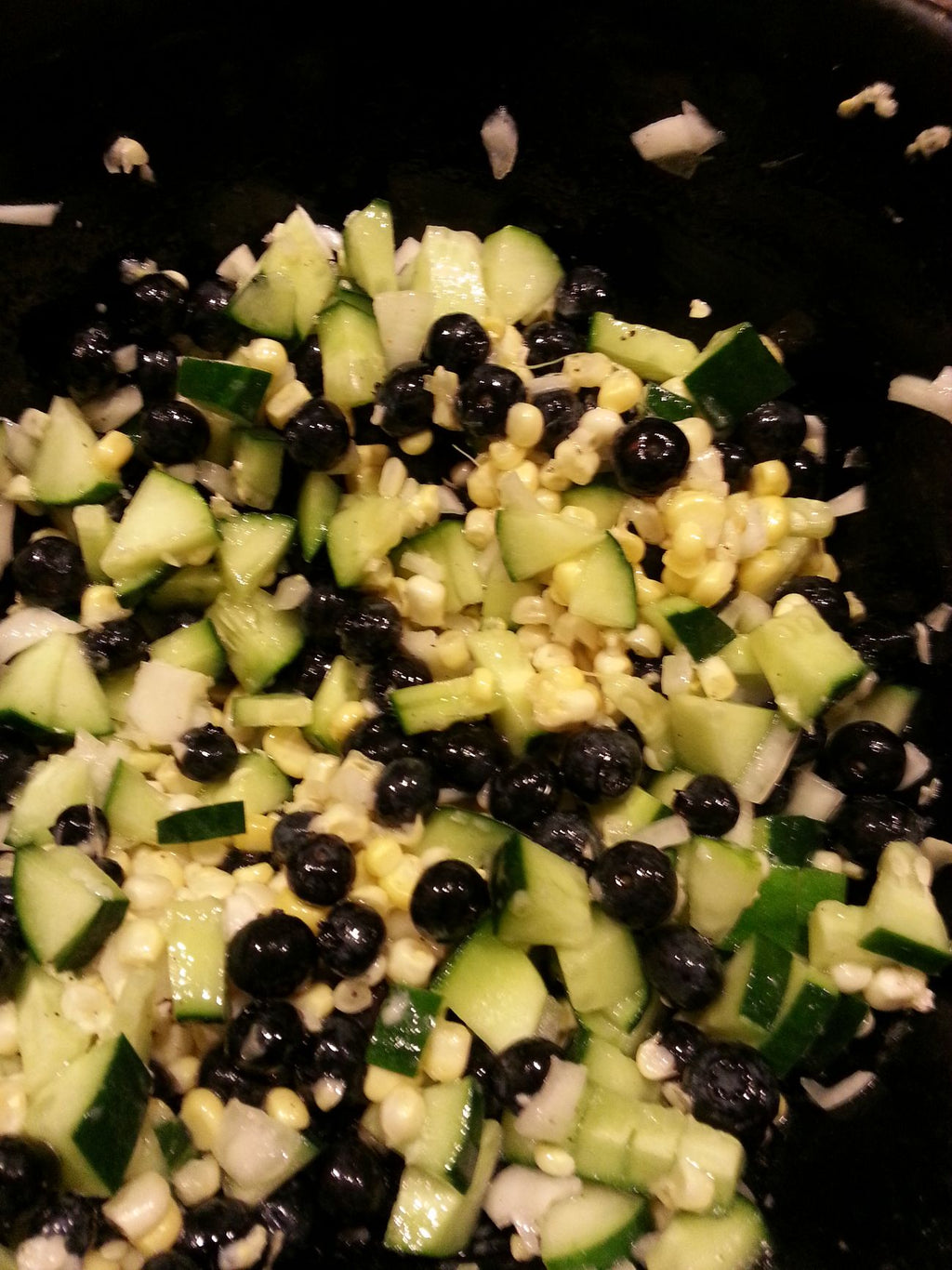 Cucumber Blueberry Corn Salad