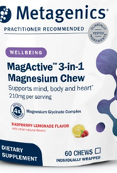 MagActive Magnesium Glycinate 3-in-1 Chew, 60 and 120 Chews Metagenics