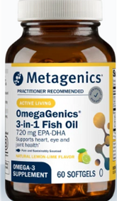OmegaGenics® 3 in 1 Fish Oil EPA-DHA 720 mg  60/120/240 SG Metagenics 8